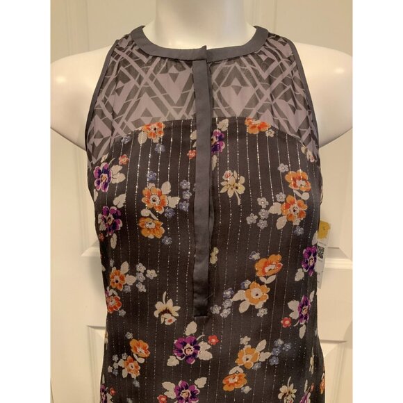 Rebecca Taylor Gray & Multicolor Floral & Geometric Patterned Dress, Size 0 (US) - Picture 2 of 9